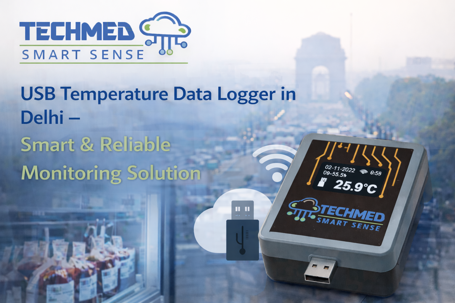 USB temperature data logger in Delhi for pharma and cold chain monitoring